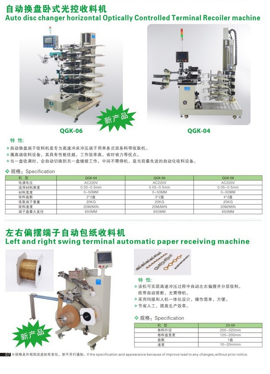 自動換盤臥式光控收料機